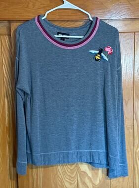 Room Service Embroidered Bumblebee Loungewear Sweatshirt, S